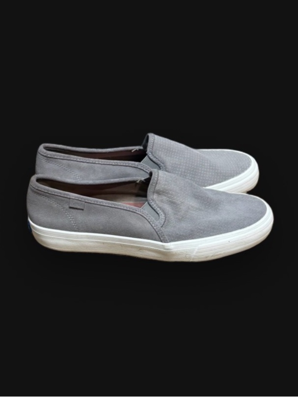 Keds Gray Perforated Suede Slip On Sneakers - Women’s Size 10